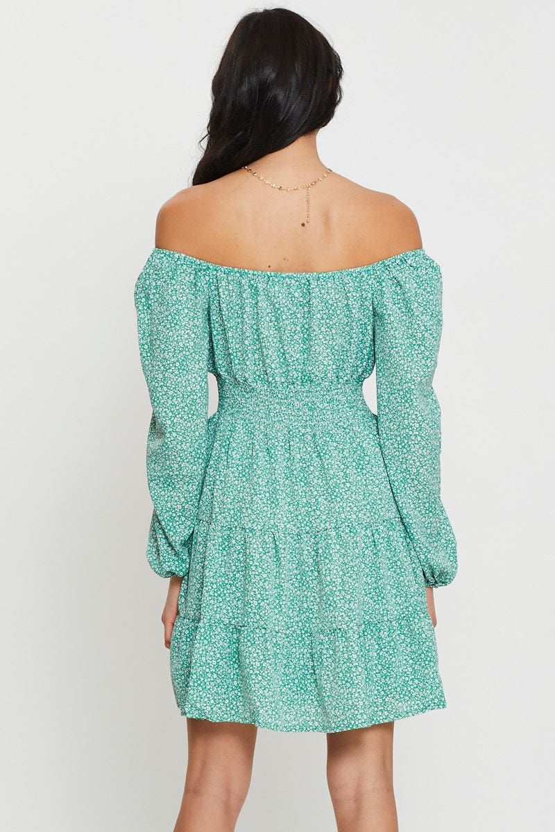 Print Mini Dress Long Sleeve sold by Ally Fashion product image thumbnail 4