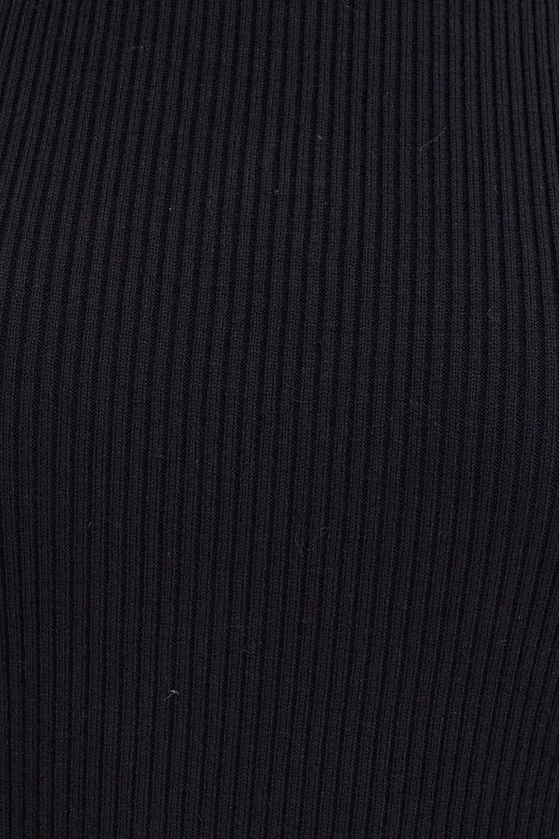 Black Knit Dress High Neck Sleeveless Midi sold by Ally Fashion product image thumbnail 6