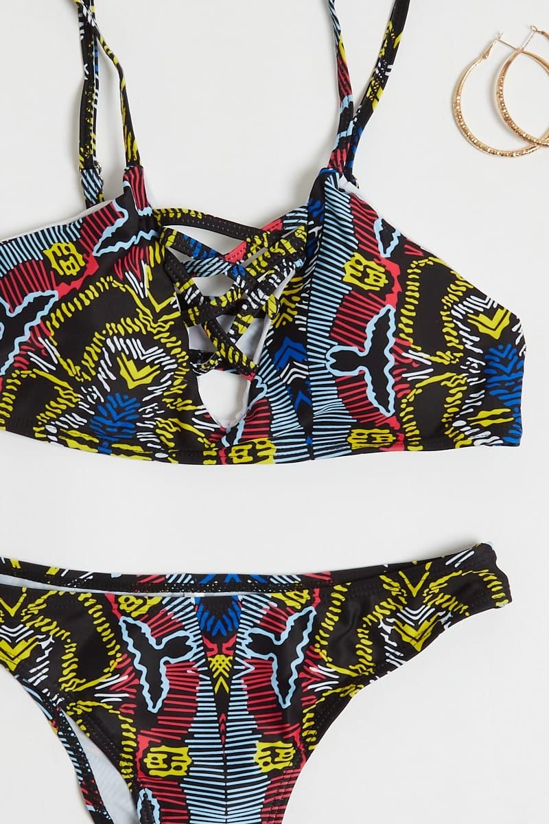 Print Lace Up Detail Bikini sold by Ally Fashion product image thumbnail 2