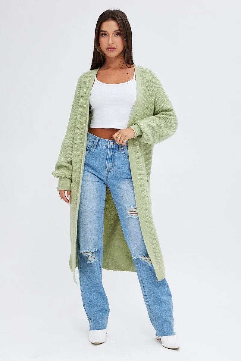 Green Longline Cardigan sold by Ally Fashion product image thumbnail 3