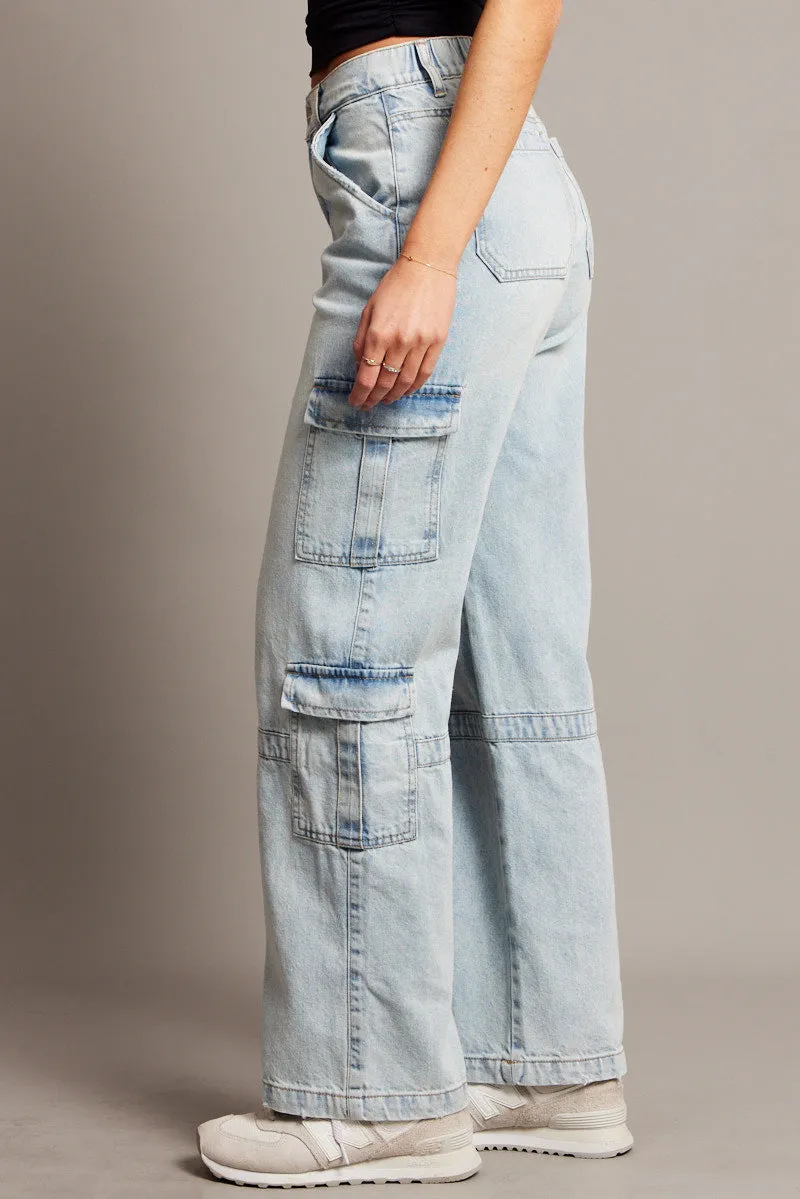 Denim Cargo Jean Mid Rise sold by Ally Fashion product image thumbnail 4
