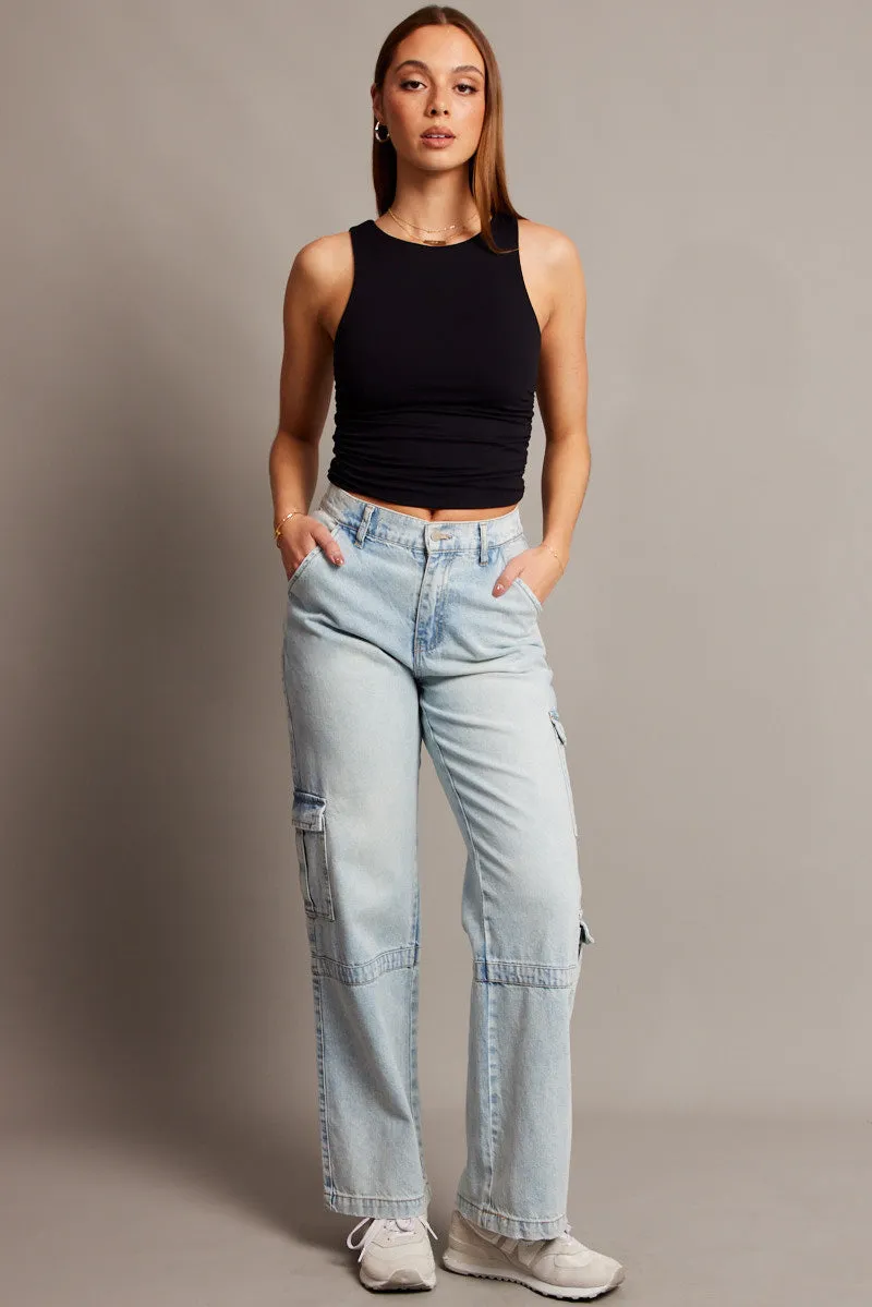 Denim Cargo Jean Mid Rise sold by Ally Fashion product image thumbnail 2