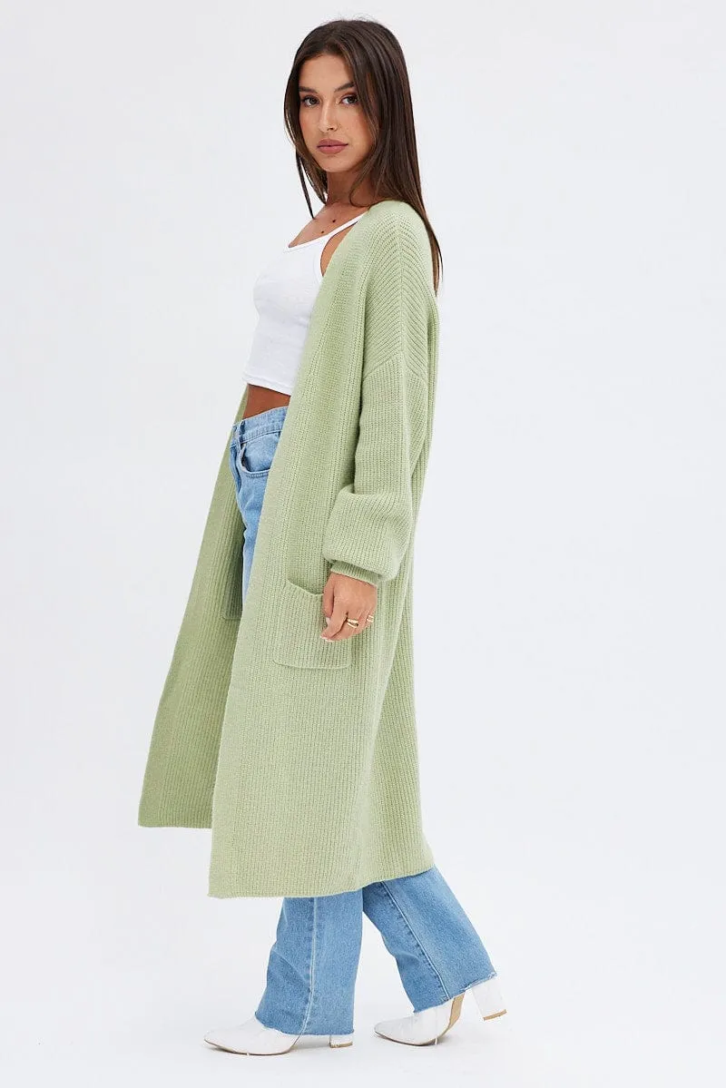Green Longline Cardigan sold by Ally Fashion product image thumbnail 4