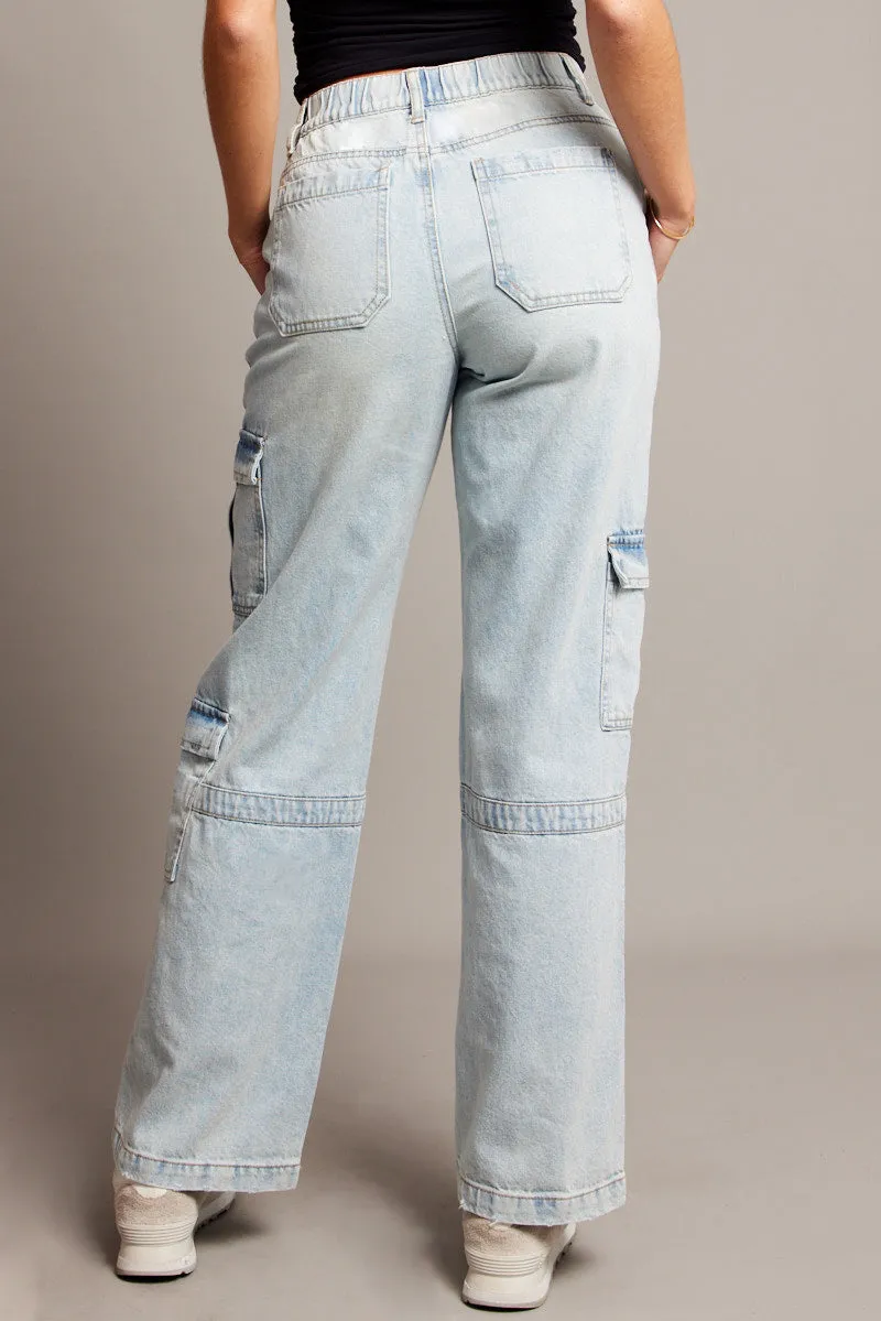 Denim Cargo Jean Mid Rise sold by Ally Fashion product image thumbnail 5