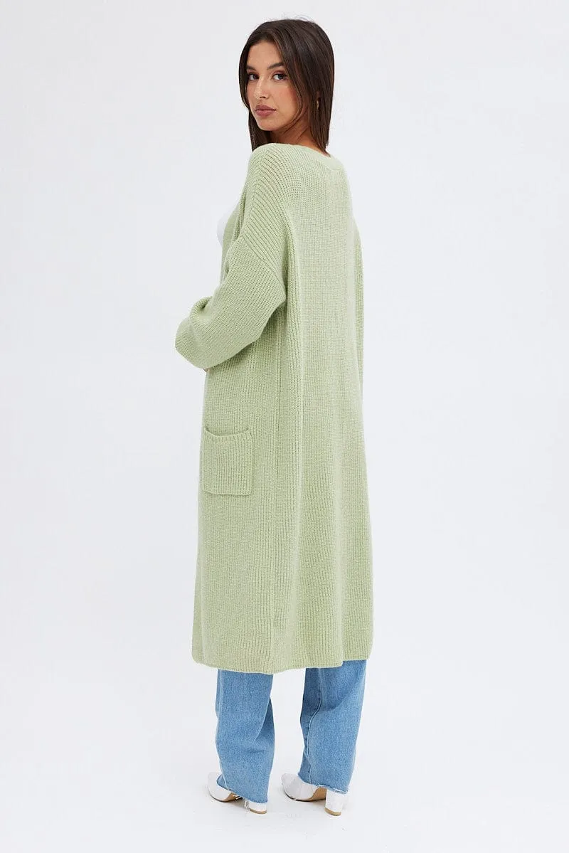 Green Longline Cardigan sold by Ally Fashion product image thumbnail 5