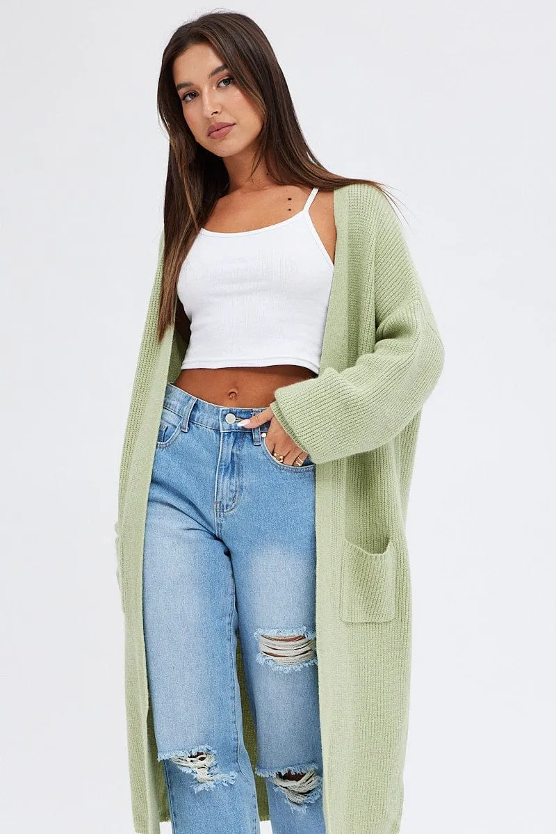 Green Longline Cardigan sold by Ally Fashion product image thumbnail 2