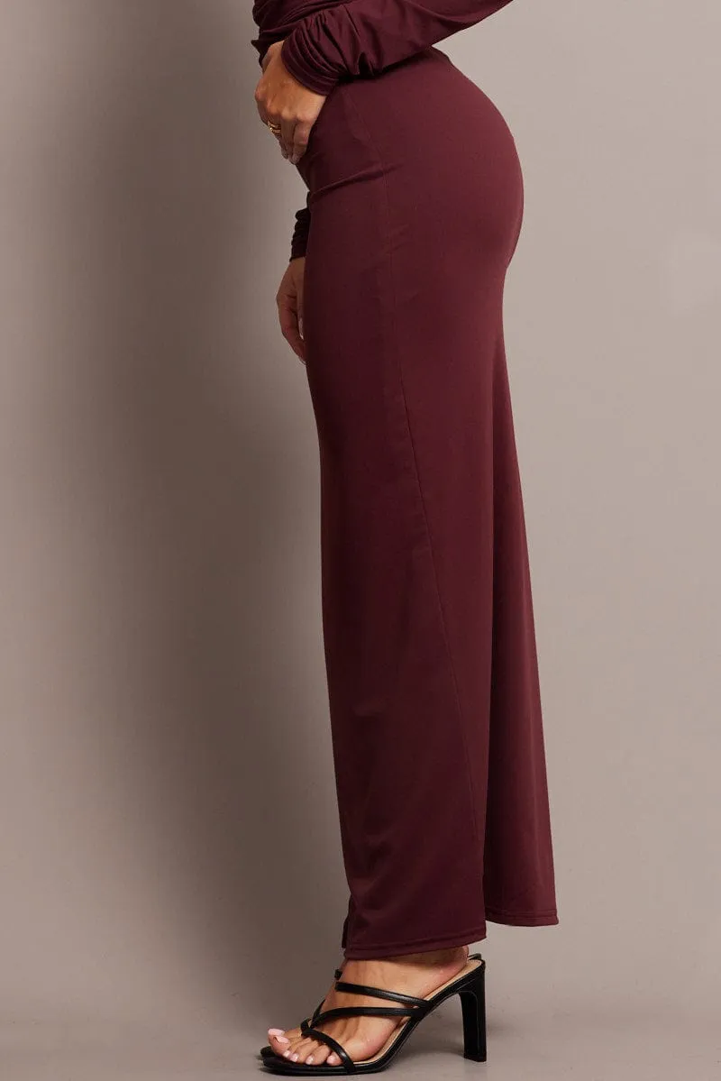 Red Supersoft Maxi Skirt Side Split sold by Ally Fashion product image thumbnail 4