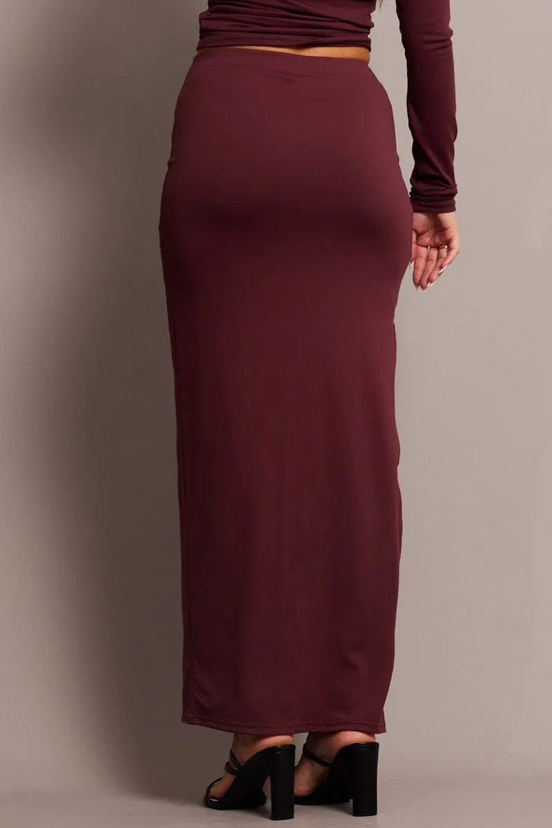 Red Supersoft Maxi Skirt Side Split sold by Ally Fashion product image thumbnail 5