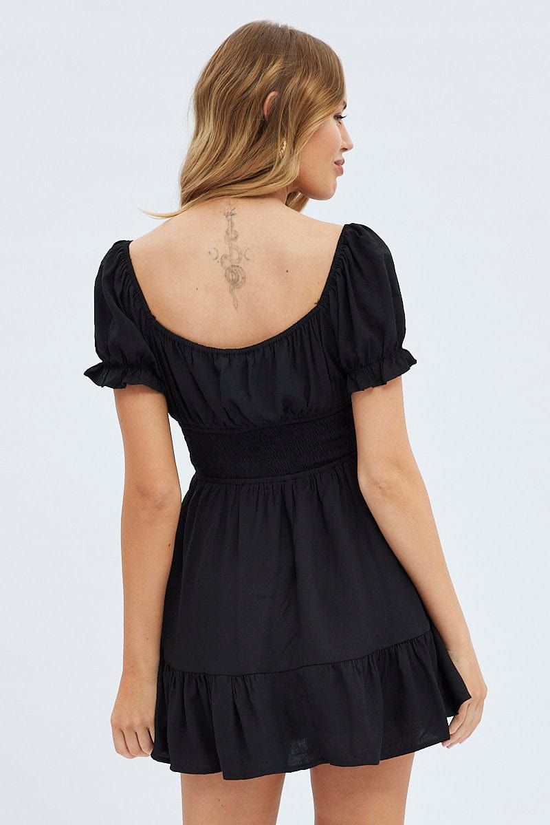Black Fit And Flare Dress Short Sleeve Mini sold by Ally Fashion product image thumbnail 5