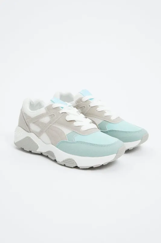 Blue Colourblock Sneakers sold by Ally Fashion