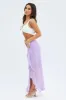 Purple Maxi Skirt Ruffle Detail Mesh sold by Ally Fashion