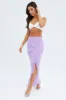 Purple Maxi Skirt Ruffle Detail Mesh sold by Ally Fashion