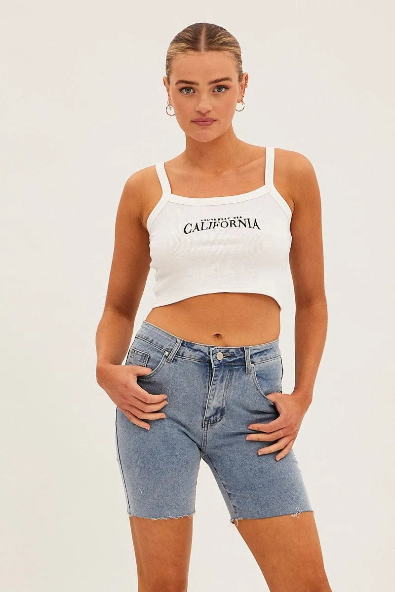 Blue Mid Rise Denim Shorts sold by Ally Fashion product image thumbnail 3