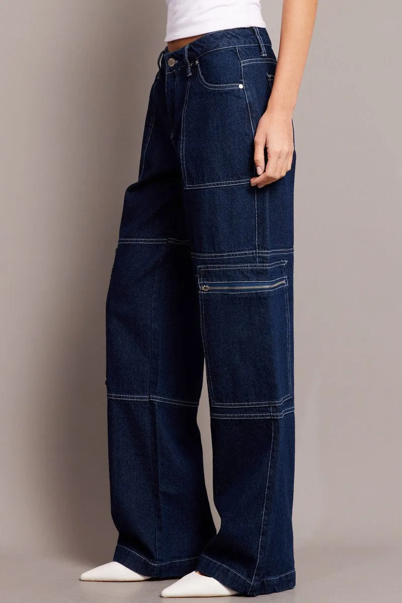 Denim Cargo Jean Mid Rise sold by Ally Fashion product image thumbnail 4