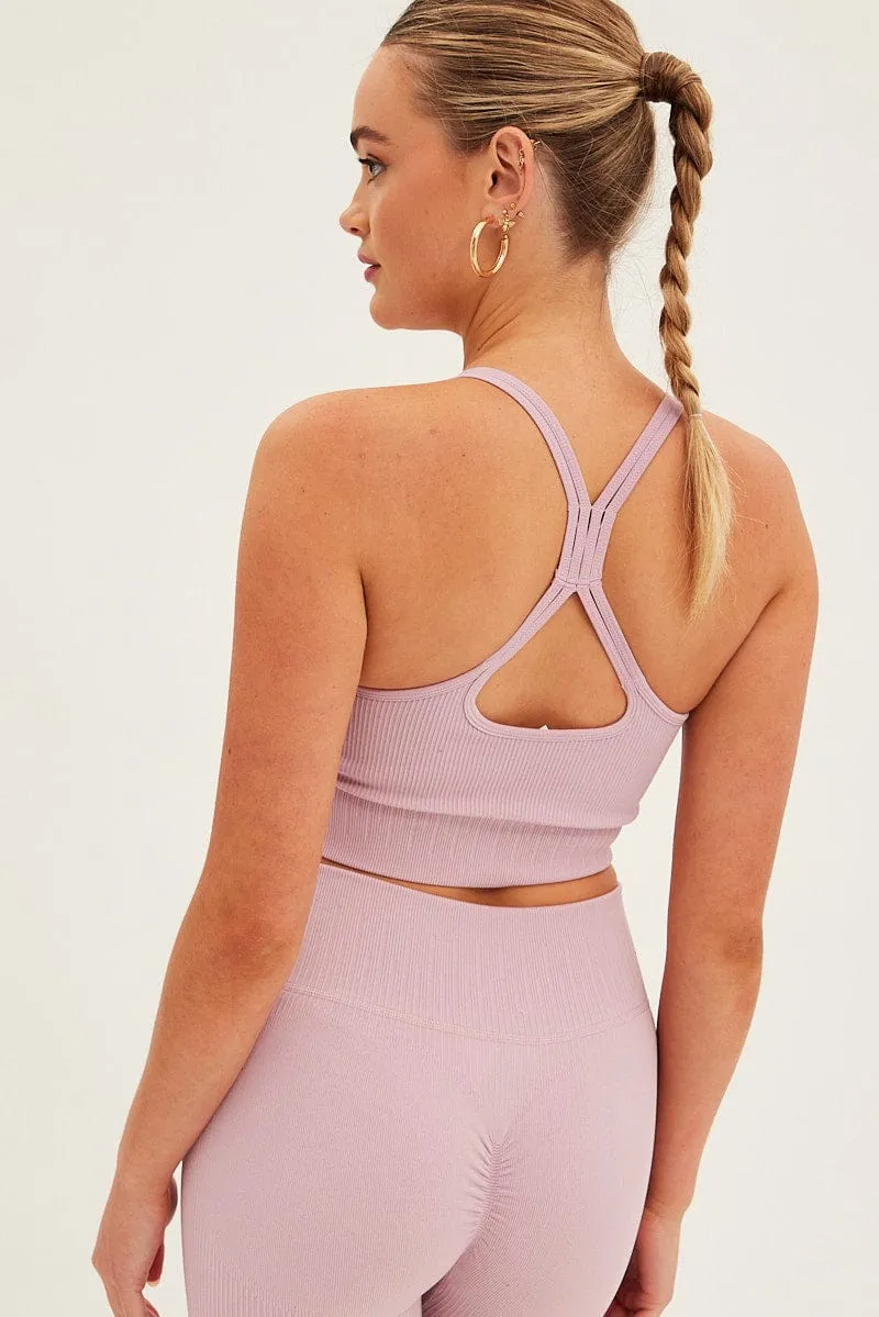 Purple Seamless Activewear Singlet Basic Top sold by Ally Fashion product image thumbnail 5