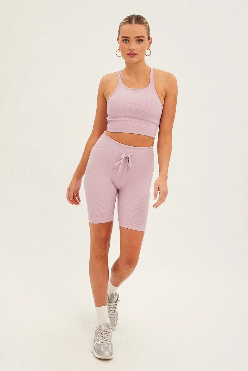 Purple Seamless Activewear Singlet Basic Top sold by Ally Fashion product image thumbnail 2