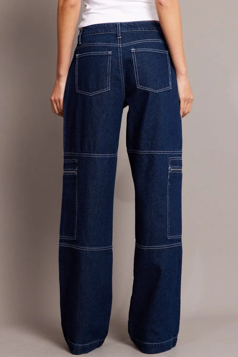 Denim Cargo Jean Mid Rise sold by Ally Fashion product image thumbnail 5