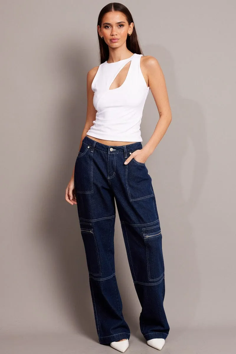 Denim Cargo Jean Mid Rise sold by Ally Fashion product image thumbnail 2