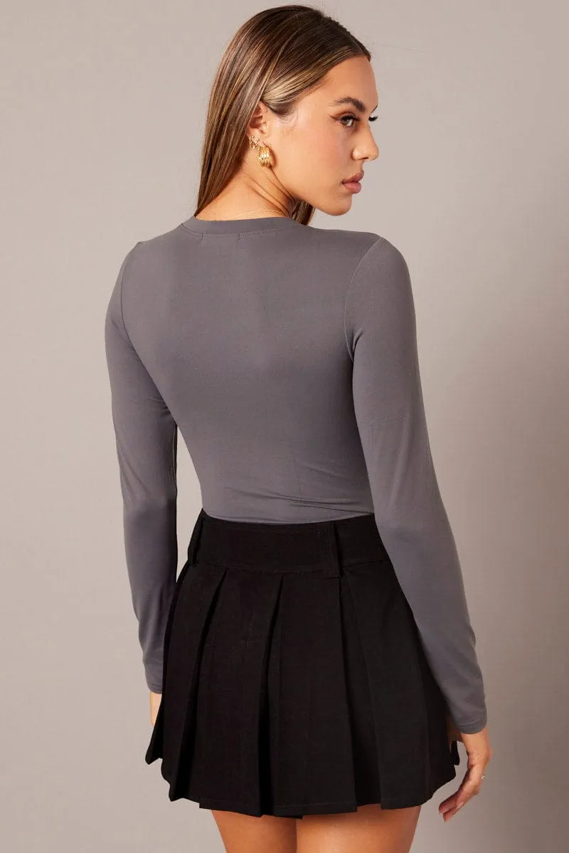 Grey Supersoft Bodysuit Long Sleeve sold by Ally Fashion product image thumbnail 4