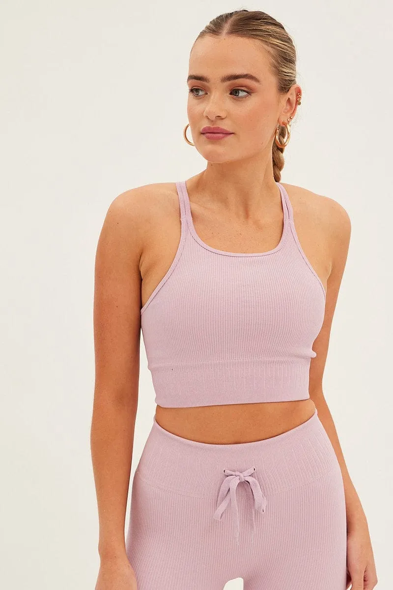 Purple Seamless Activewear Singlet Basic Top sold by Ally Fashion product image thumbnail 3