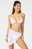 White Ruched Frill Bikini Set sold by Ally Fashion