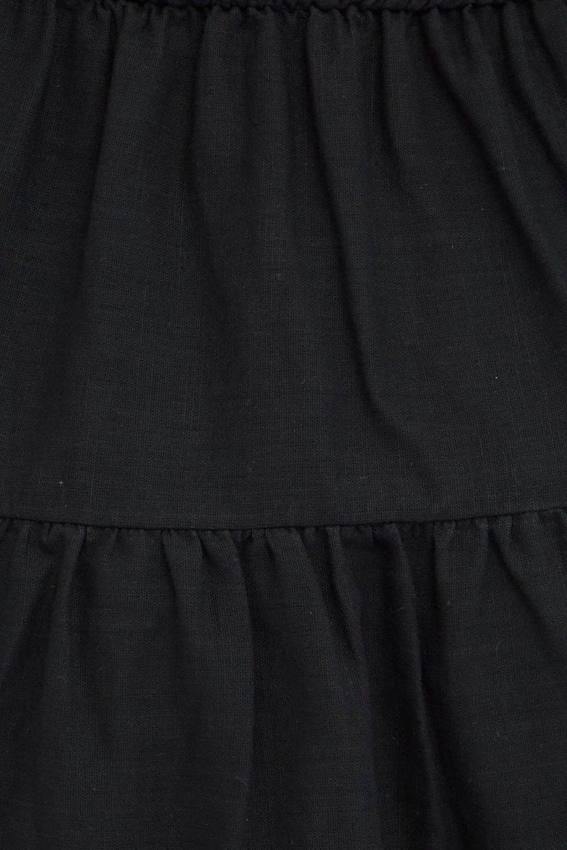 Black Fit and Flare Dress Short Sleeve Shirred sold by Ally Fashion product image thumbnail 6