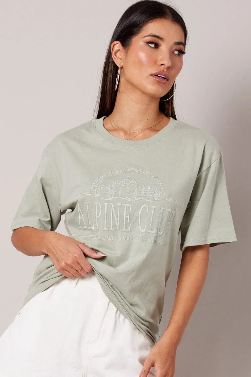 Green Graphic Tee Short Sleeve sold by Ally Fashion product image thumbnail 3