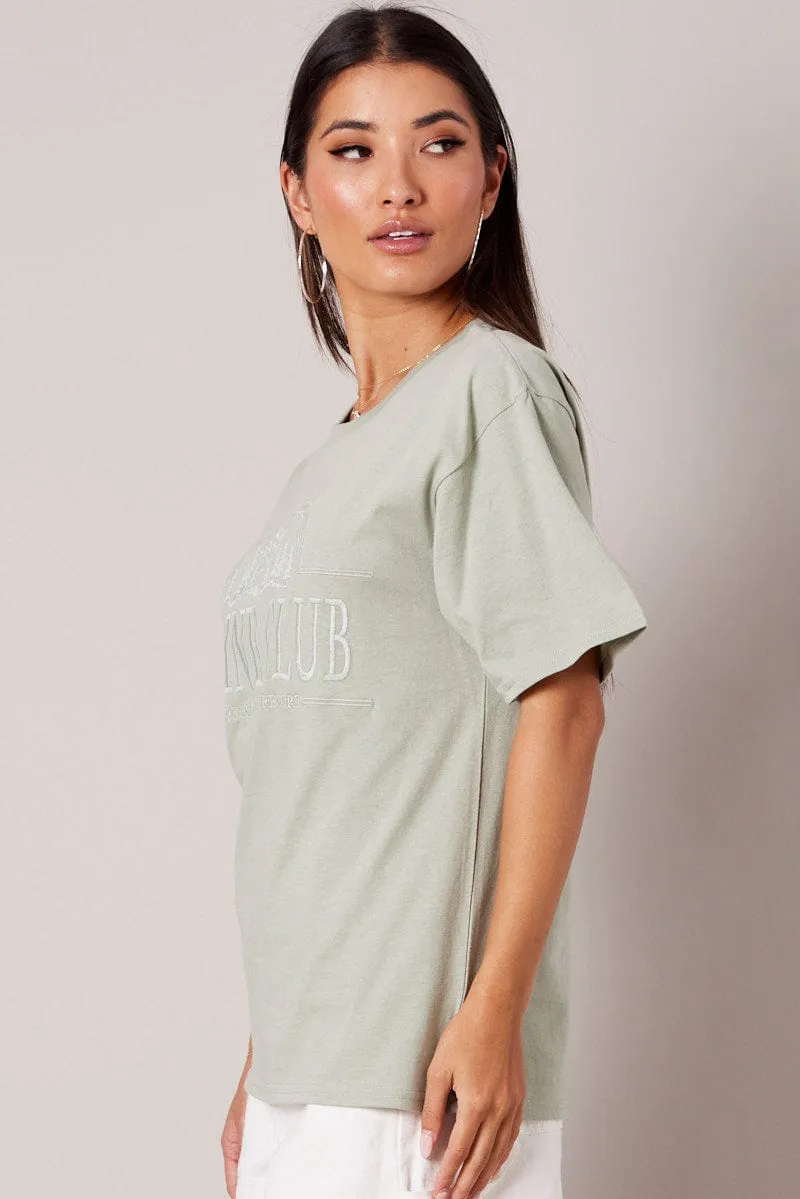 Green Graphic Tee Short Sleeve sold by Ally Fashion product image thumbnail 4