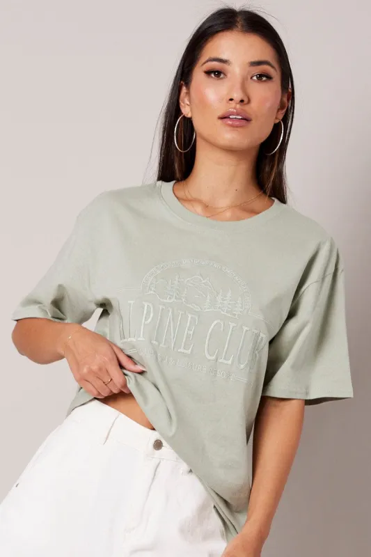 Green Graphic Tee Short Sleeve sold by Ally Fashion