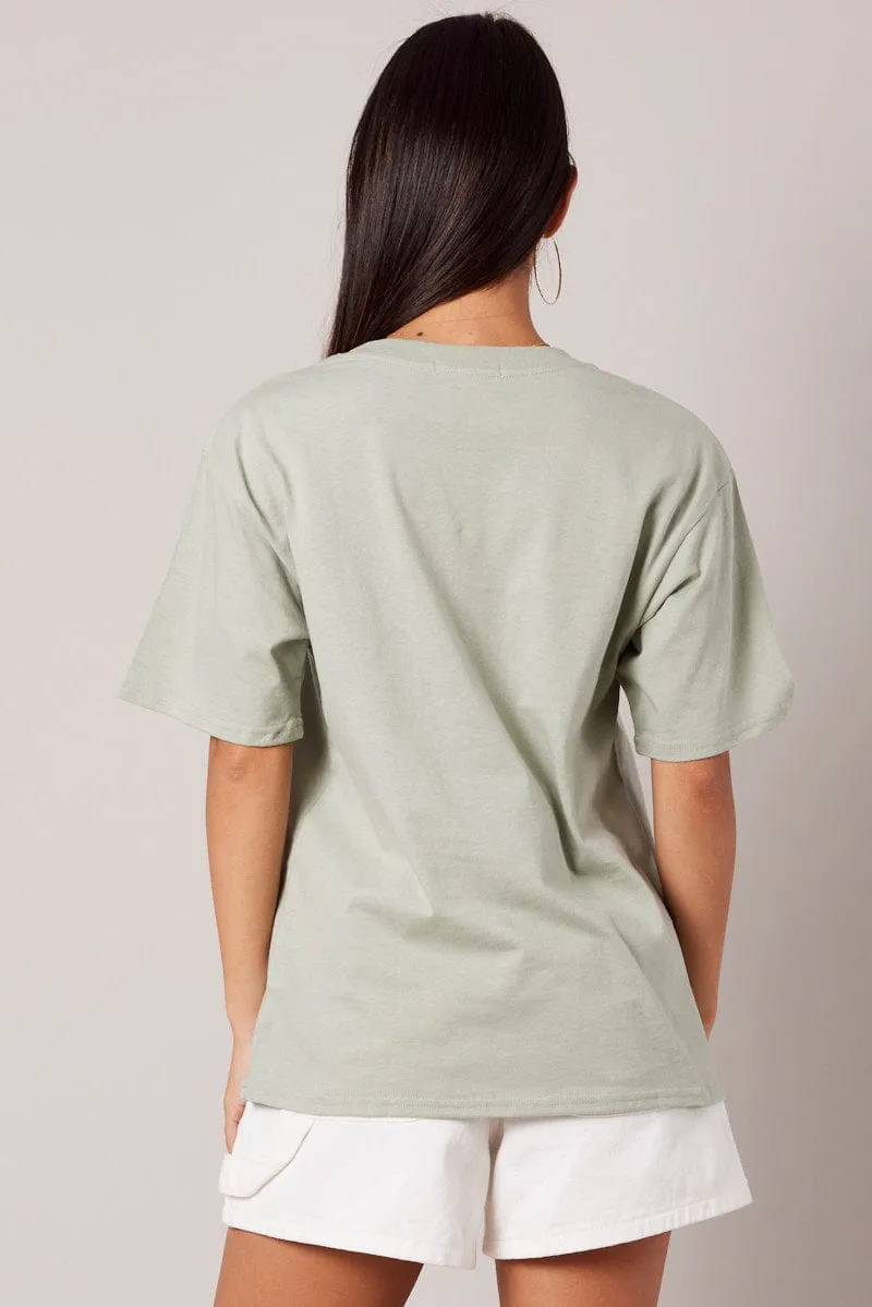 Green Graphic Tee Short Sleeve sold by Ally Fashion product image thumbnail 5