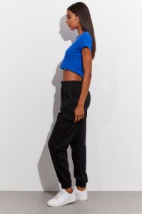 Black Cargo Track Pants High Rise sold by Ally Fashion