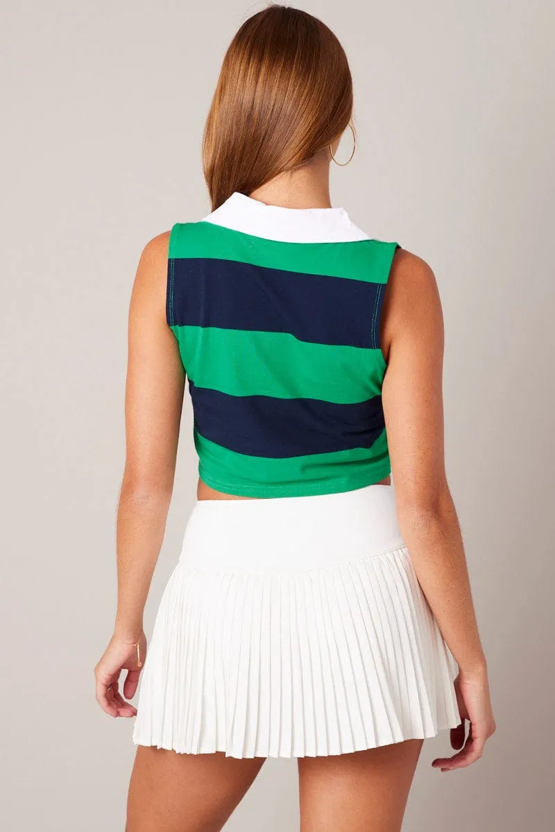 Green Stripe Cropped Top Sleeveless sold by Ally Fashion product image thumbnail 5