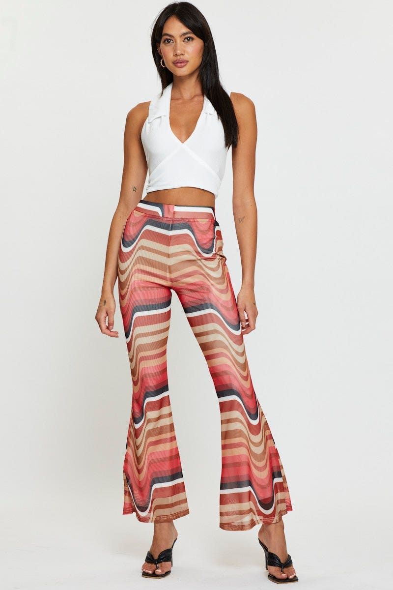 Abstract Print Flare Pants Elastic Waist sold by Ally Fashion product image thumbnail 3