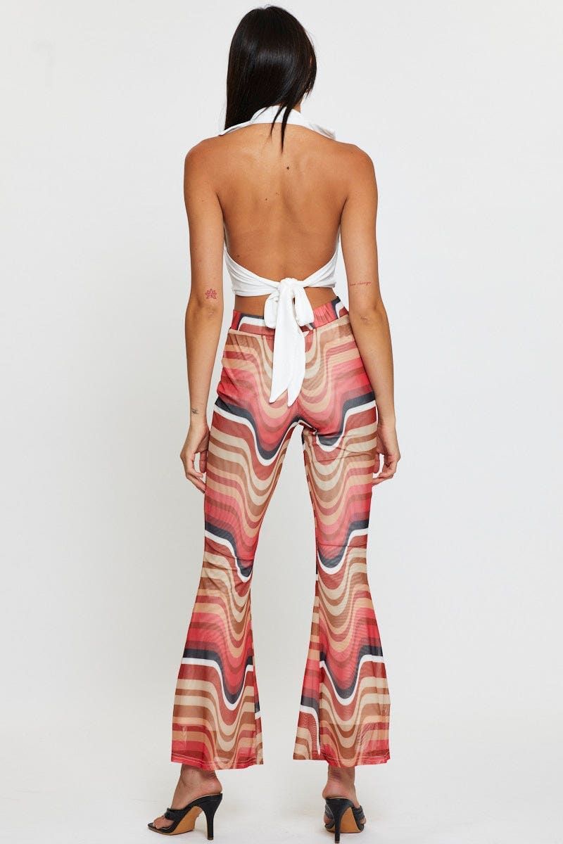 Abstract Print Flare Pants Elastic Waist sold by Ally Fashion product image thumbnail 5