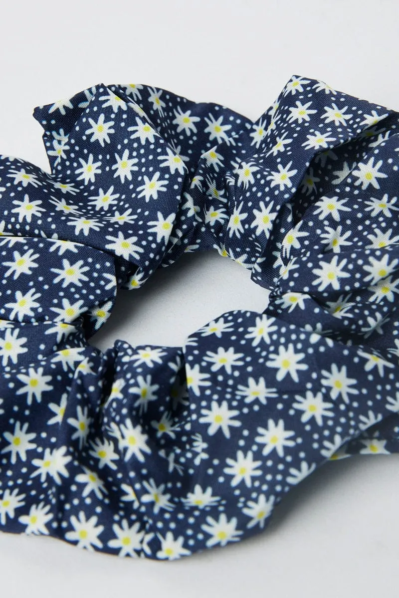 Blue Ditsy Scrunchie sold by Ally Fashion product image thumbnail 2