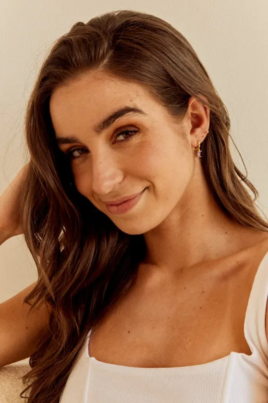 Purple Square Crystal Earrings sold by Ally Fashion