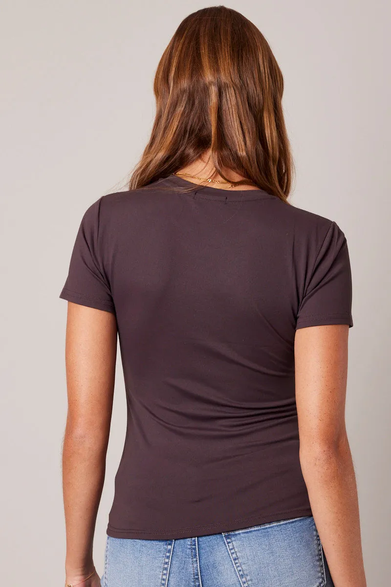 Brown Supersoft Top Short Sleeve sold by Ally Fashion product image thumbnail 5