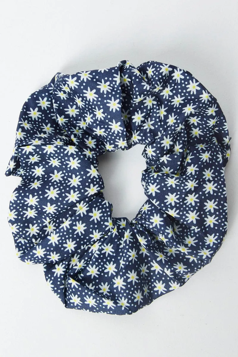 Blue Ditsy Scrunchie sold by Ally Fashion