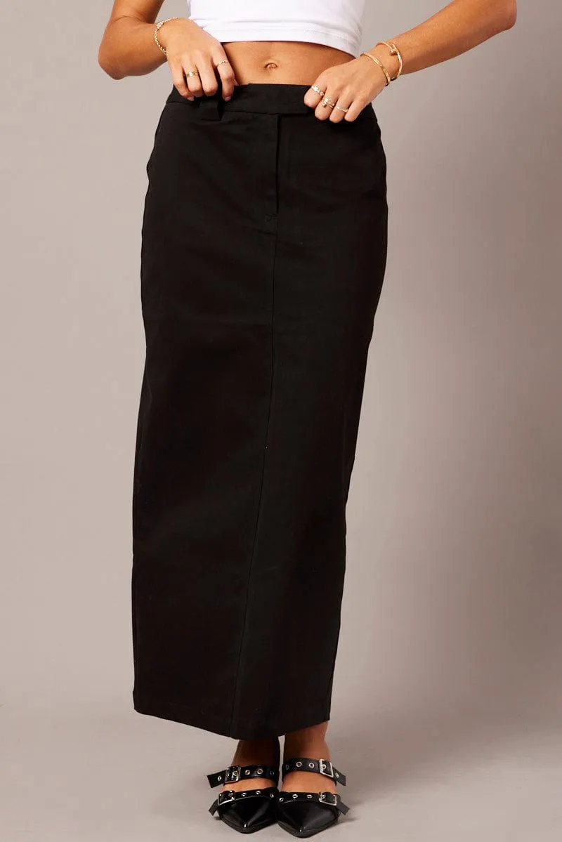 Black Tailored Skirt Midi Mid Rise sold by Ally Fashion product image thumbnail 3