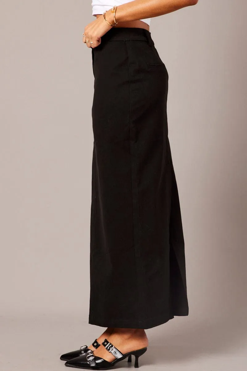 Black Tailored Skirt Midi Mid Rise sold by Ally Fashion product image thumbnail 4
