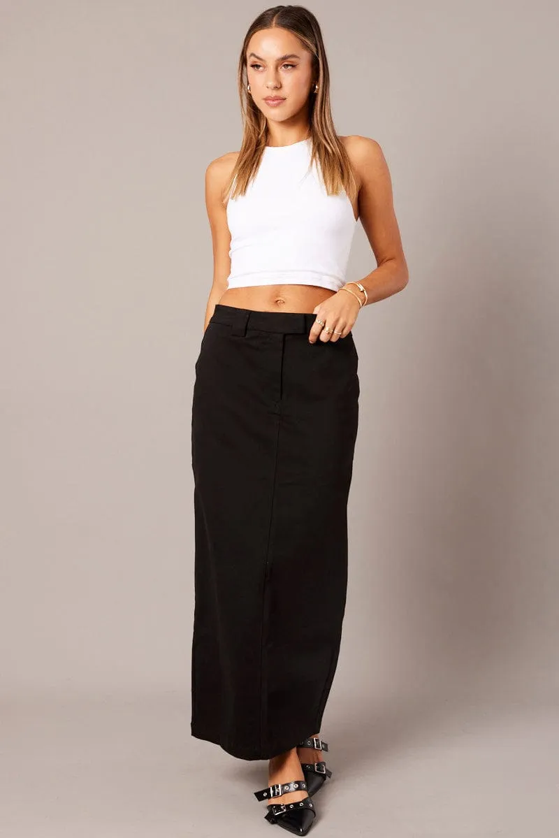 Black Tailored Skirt Midi Mid Rise sold by Ally Fashion product image thumbnail 2