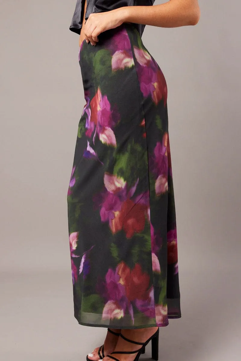 Multi Floral Slip Skirt Maxi sold by Ally Fashion