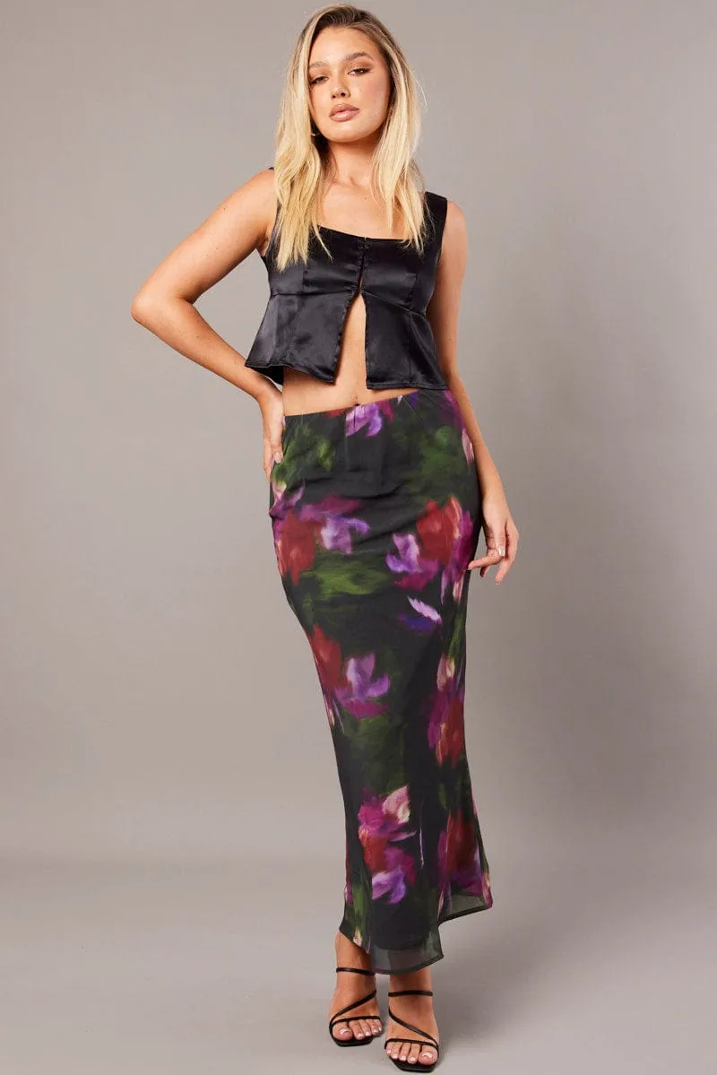 Multi Floral Slip Skirt Maxi sold by Ally Fashion product image thumbnail 2