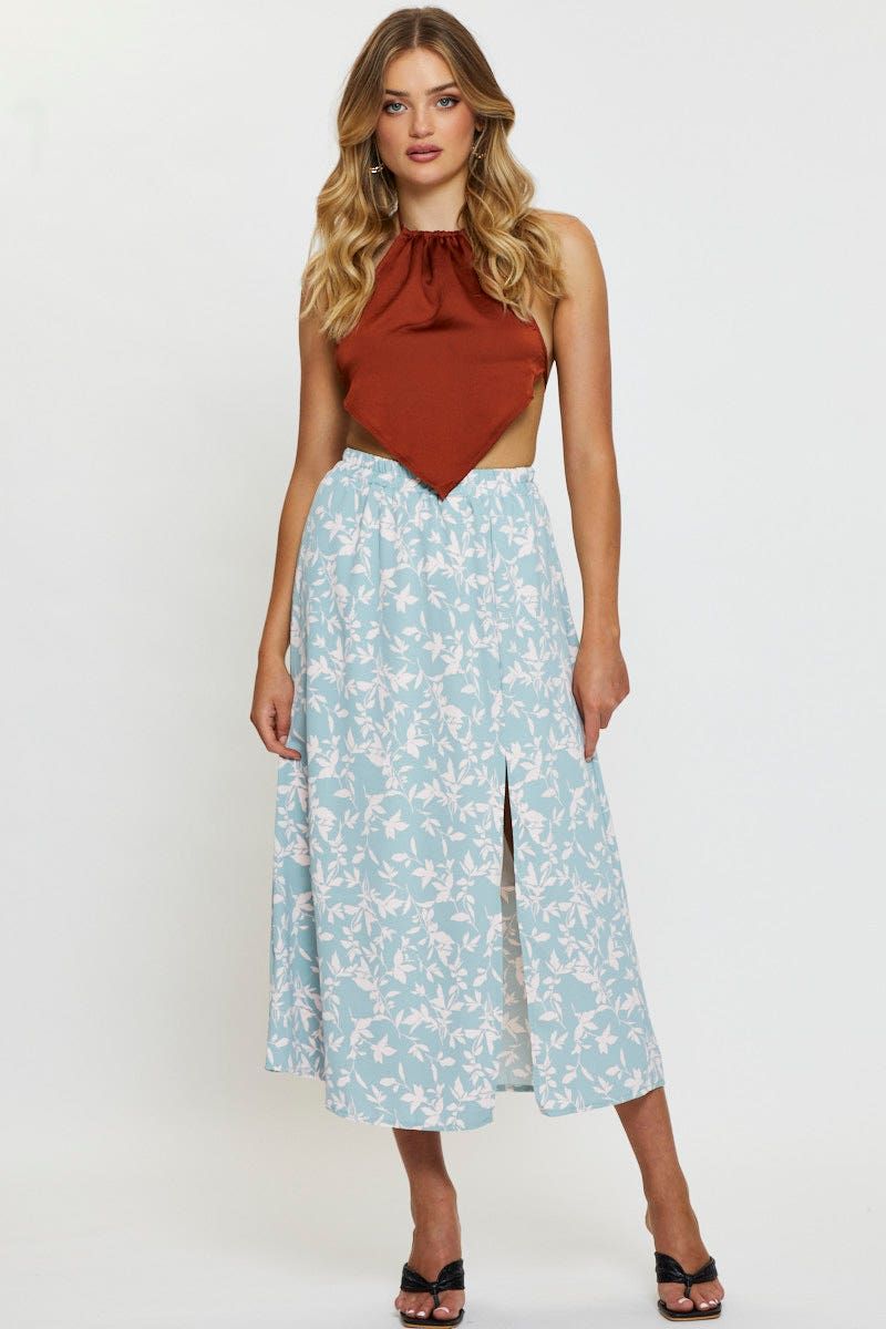 Print Midi Skirt Front Slit sold by Ally Fashion product image thumbnail 3