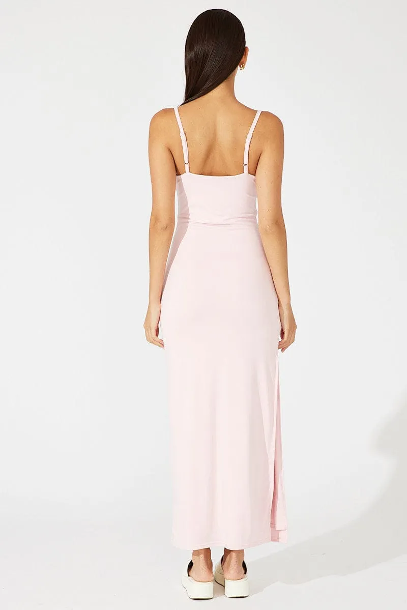 Pink Supersoft Slim Fit Maxi Dress sold by Ally Fashion product image thumbnail 4