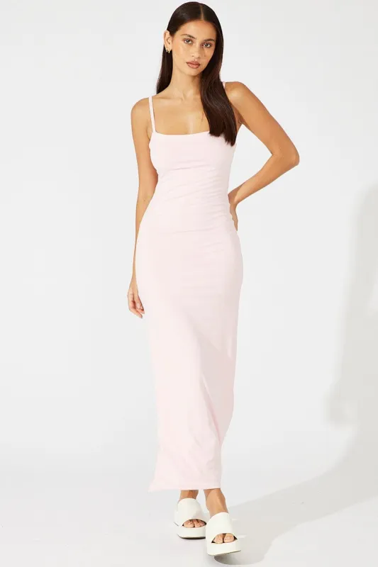 Pink Supersoft Slim Fit Maxi Dress sold by Ally Fashion