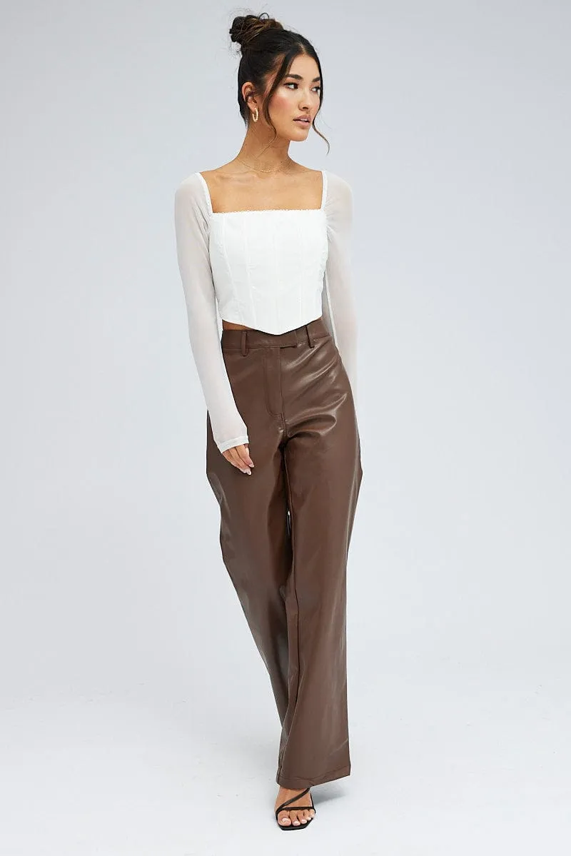 White Crop Top Long Sleeve sold by Ally Fashion product image thumbnail 2