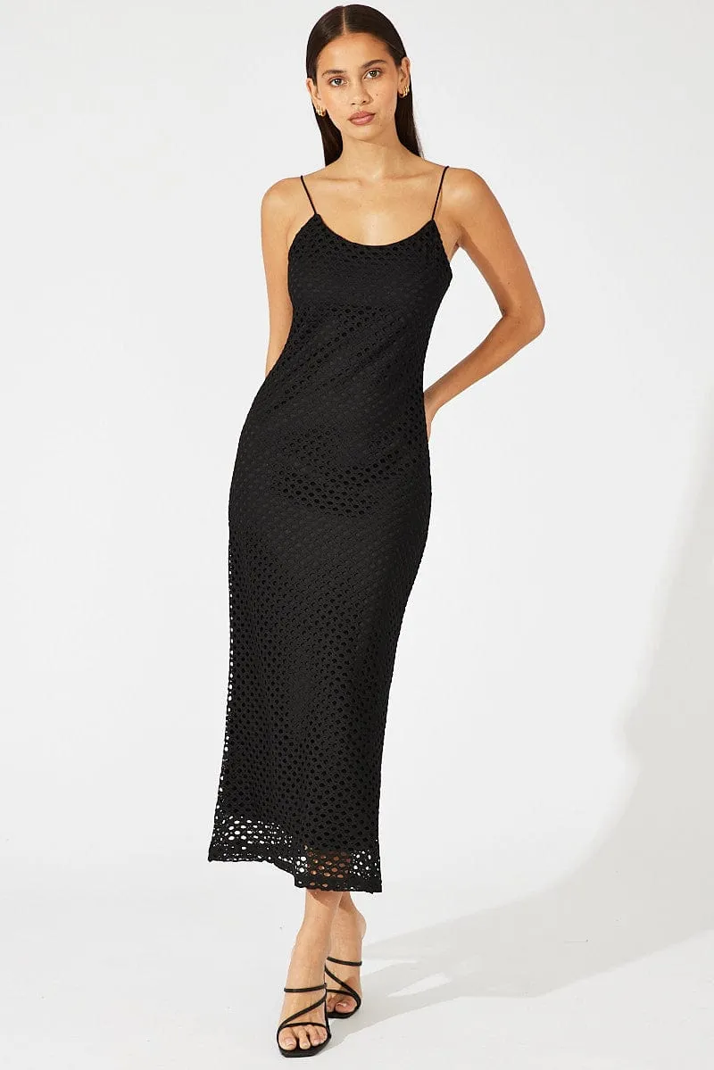 Black Midi Bodycon Dress Sleeveless Crochet sold by Ally Fashion product image thumbnail 2