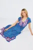 Blue Boho Maxi Dress Short Sleeve sold by Ally Fashion