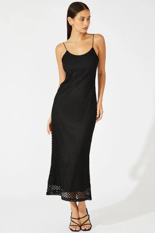 Black Midi Bodycon Dress Sleeveless Crochet sold by Ally Fashion